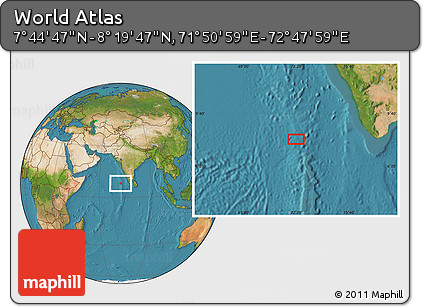 Satellite Location Map of the Area around 8° 2' 17" N, 72° 19' 29" E