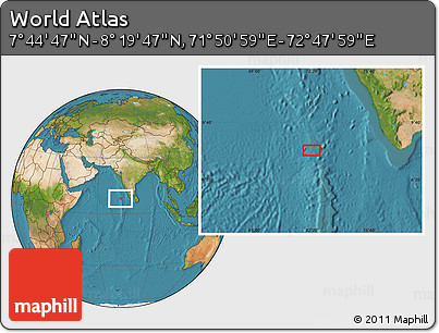 Satellite Location Map of the Area around 8° 2' 17" N, 72° 19' 29" E