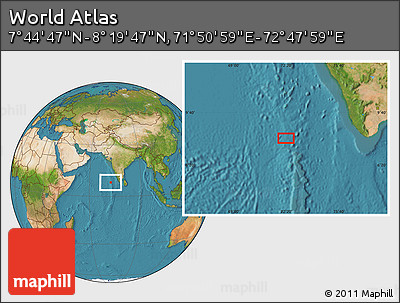 Satellite Location Map of the Area around 8° 2' 17" N, 72° 19' 29" E