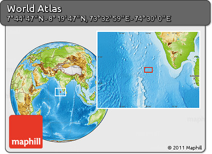 Physical Location Map of the Area around 8° 2' 17" N, 74° 1' 30" E