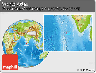 Physical Location Map of the Area around 8° 2' 17" N, 74° 1' 30" E