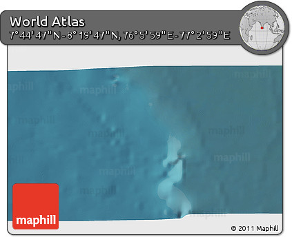 Satellite 3D Map of the Area around 8° 2' 17" N, 76° 34' 29" E
