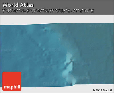 Satellite 3D Map of the Area around 8° 2' 17" N, 76° 34' 29" E