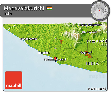 Physical 3D Map of Manavalakurichi