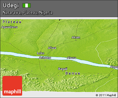 Physical Panoramic Map of Udegi