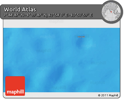 Physical 3D Map of the Area around 8° 2' 17" N, 83° 22' 30" E