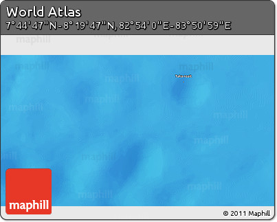 Physical 3D Map of the Area around 8° 2' 17" N, 83° 22' 30" E