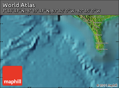 Satellite Map of the Area around 8° 2' 17" N, 83° 13' 29" W