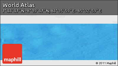 Physical Panoramic Map of the Area around 8° 2' 17" N, 85° 4' 29" E