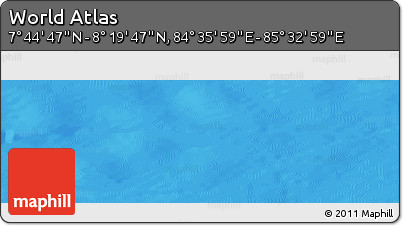 Physical Panoramic Map of the Area around 8° 2' 17" N, 85° 4' 29" E