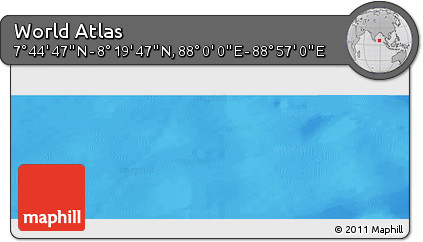 Physical Panoramic Map of the Area around 8° 2' 17" N, 88° 28' 29" E