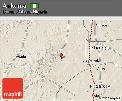 Shaded Relief 3D Map of Ankoma