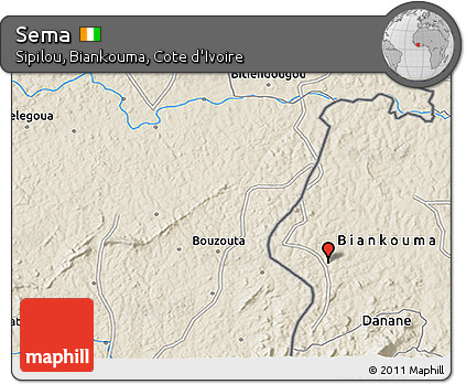 Shaded Relief 3D Map of Sema