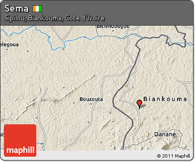 Shaded Relief 3D Map of Sema