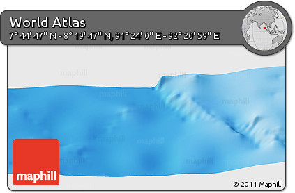 Physical Panoramic Map of the Area around 8° 2' 17" N, 91° 52' 30" E