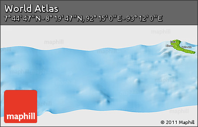 Physical Panoramic Map of the Area around 8° 2' 17" N, 92° 43' 29" E
