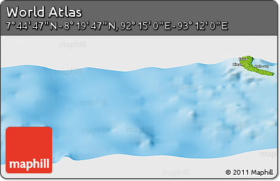 Physical Panoramic Map of the Area around 8° 2' 17" N, 92° 43' 29" E