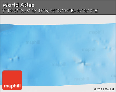 Physical 3D Map of the Area around 8° 2' 17" N, 95° 16' 30" E