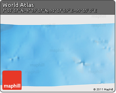 Physical 3D Map of the Area around 8° 2' 17" N, 95° 16' 30" E