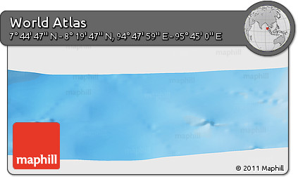 Physical Panoramic Map of the Area around 8° 2' 17" N, 95° 16' 30" E