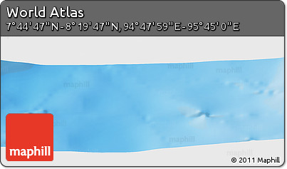Physical Panoramic Map of the Area around 8° 2' 17" N, 95° 16' 30" E