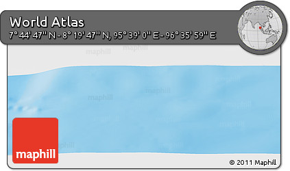 Physical Panoramic Map of the Area around 8° 2' 17" N, 96° 7' 30" E