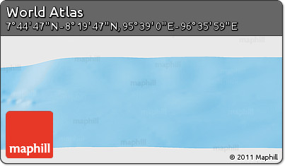 Physical Panoramic Map of the Area around 8° 2' 17" N, 96° 7' 30" E