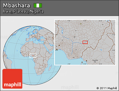 Gray Location Map of Mbashara
