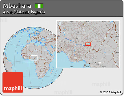 Gray Location Map of Mbashara