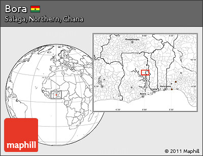 Blank Location Map of Bora