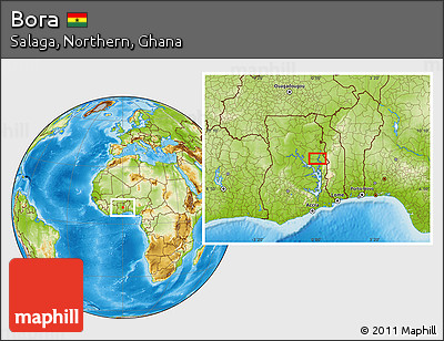 Physical Location Map of Bora