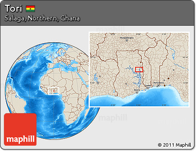 Shaded Relief Location Map of Tori