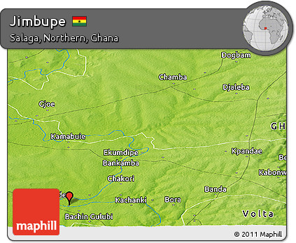 Physical Panoramic Map of Jimbupe