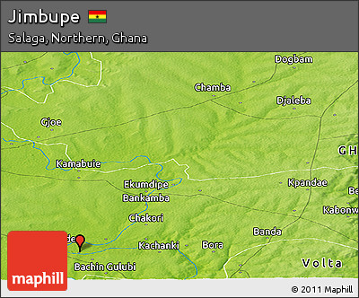 Physical Panoramic Map of Jimbupe