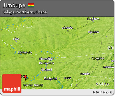 Physical Panoramic Map of Jimbupe