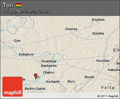 Shaded Relief Panoramic Map of Tori