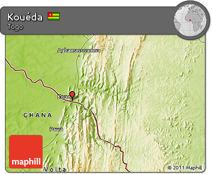 Physical 3D Map of Kouéda
