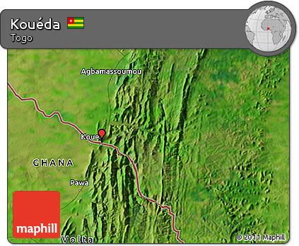 Satellite 3D Map of Kouéda
