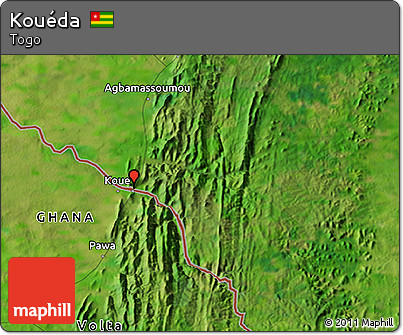 Satellite 3D Map of Kouéda