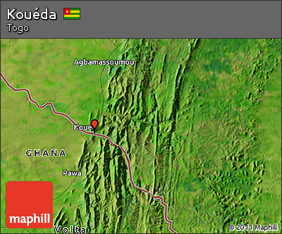 Satellite 3D Map of Kouéda