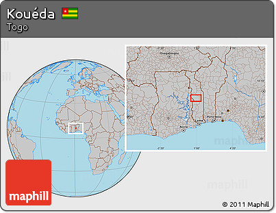 Gray Location Map of Kouéda