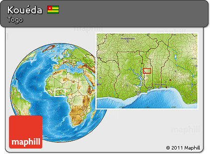 Physical Location Map of Kouéda