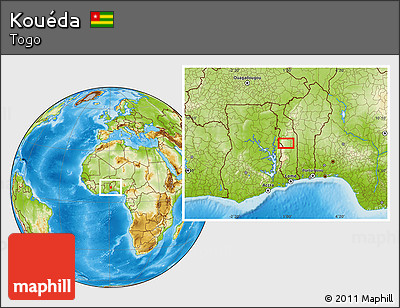 Physical Location Map of Kouéda