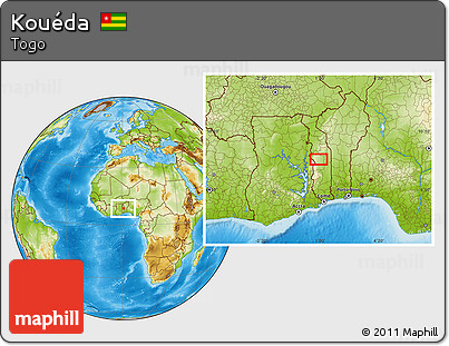 Physical Location Map of Kouéda