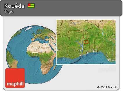 Satellite Location Map of Kouéda