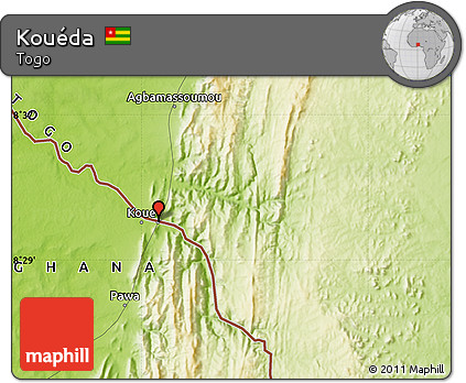 Physical Map of Kouéda