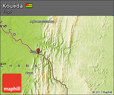 Physical Map of Kouéda