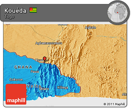 Political Panoramic Map of Kouéda