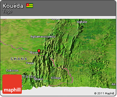 Satellite Panoramic Map of Kouéda