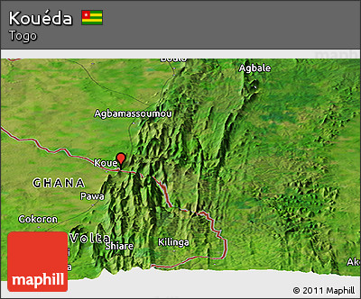 Satellite Panoramic Map of Kouéda